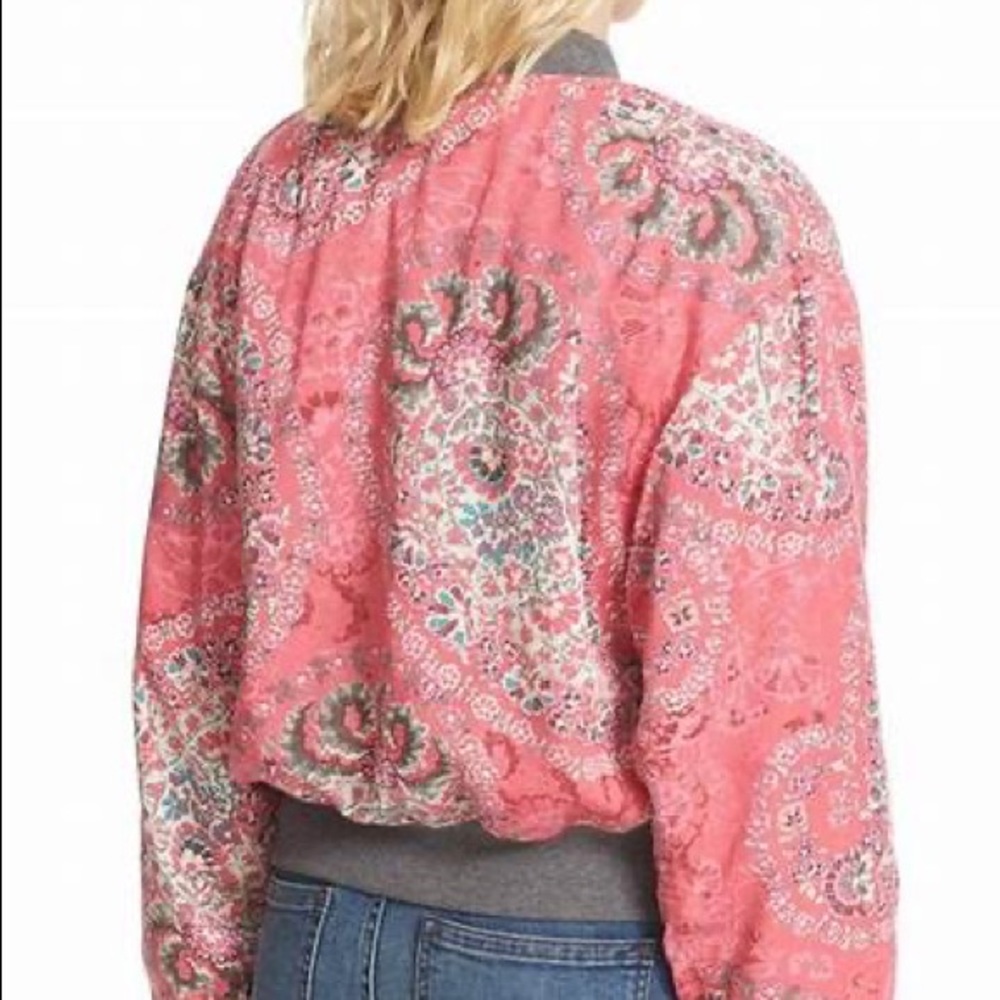 FREE PEOPLE Paisley Print Quilted Bomber Jacket - Picture 3 of 16
